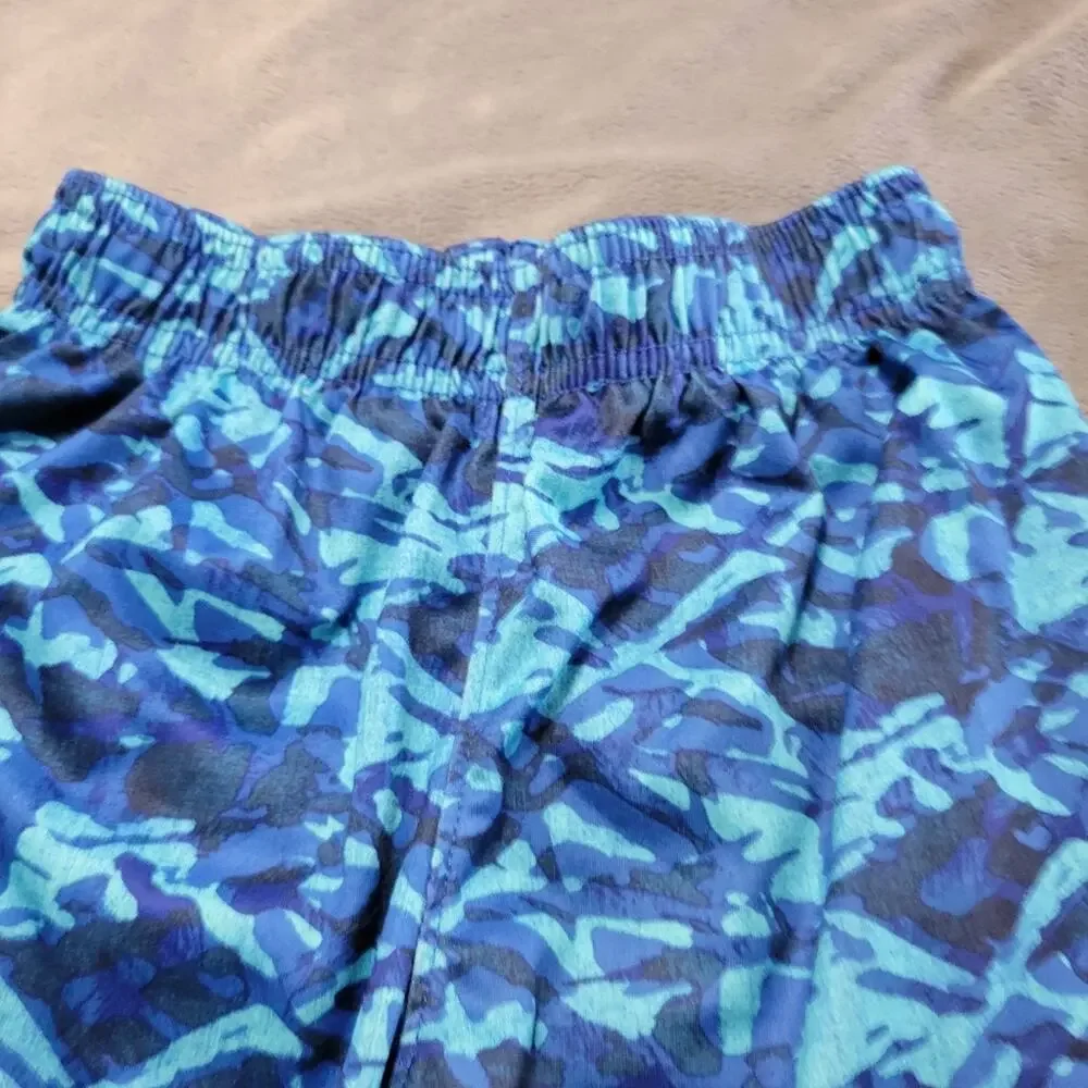 Under Armour Athletic Shorts Boys Size 6 Blue Geometric Comfort Stretch‎ Pull On